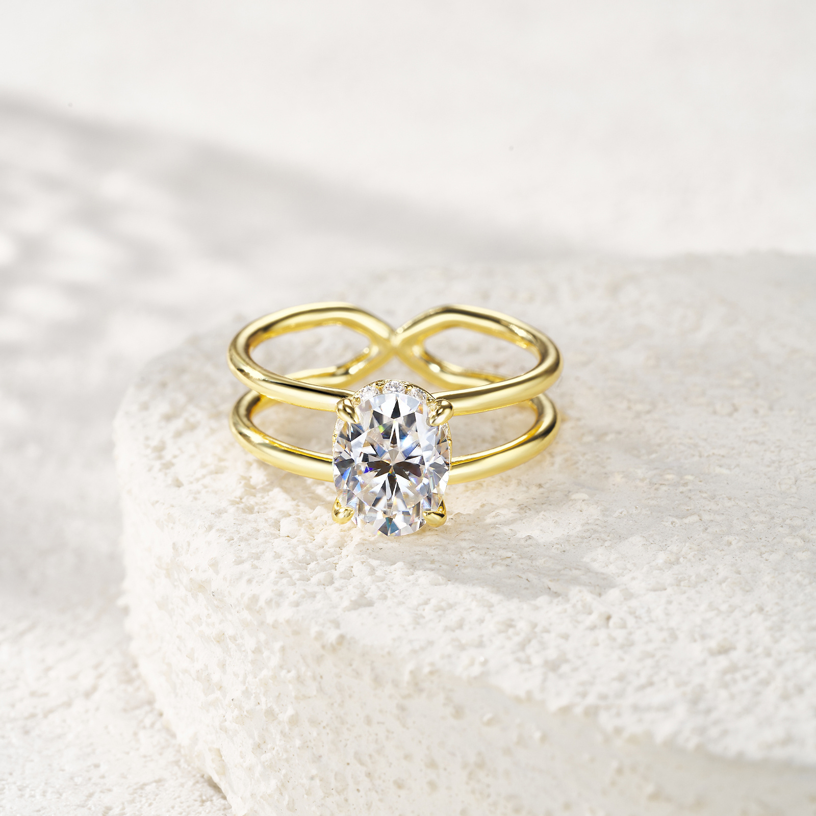 Women's Elegant 925 Silver Moissanite Couple's Ring Set, Wedding Band